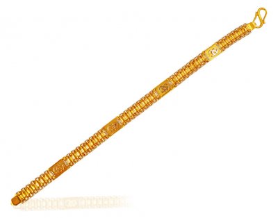 22K Gold Two Tone OM Bracelet ( Men`s Bracelets )