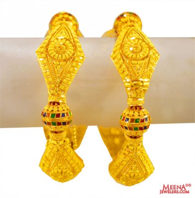 22 kt Gold Meenakari Kada 2 PC ( Kadas )