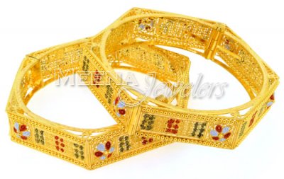 22K Gold Wide Bangle ( Kadas )