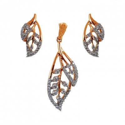 18k Rose Gold Diamond Pendant Set ( Diamond Pendant Sets )