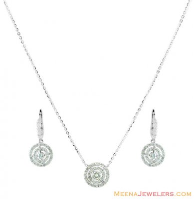 Gold Diamond Pendant Set 18K ( Diamond Pendant Sets )