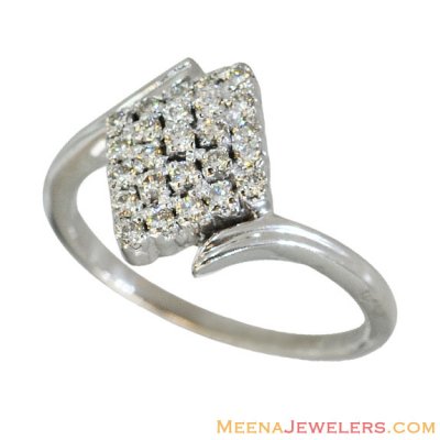18K Ladies White Gold Diamond Ring ( Diamond Rings )