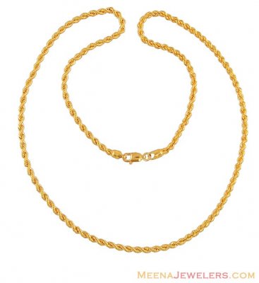 Rope Chain (22Kt Gold) ( Plain Gold Chains )