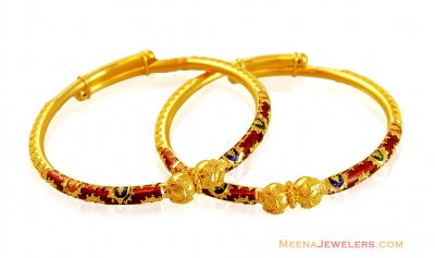 Designer Meena Gold Baby Bangles ( Baby Bangles )