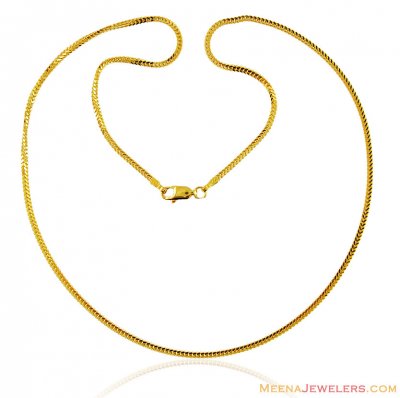 Fancy Foxtail 18 in Gold 22k Chain ( Plain Gold Chains )