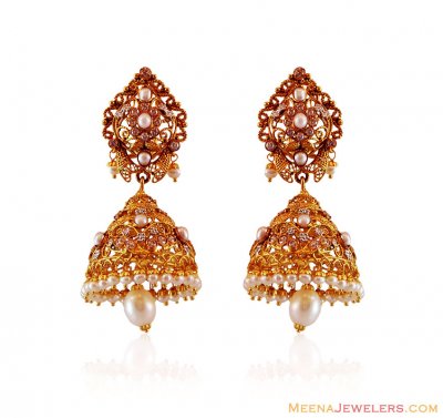 22K Gold Traditional Jhumki ( 22Kt Gold Fancy Earrings )