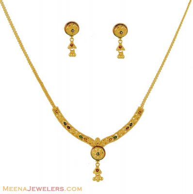 Meenakari Small Gold Set ( Light Sets )