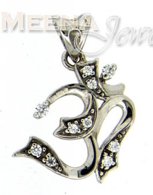 18 Kt White Gold Pendant ( Om Pendants )