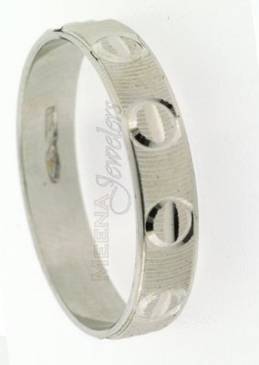 18Kt White Gold Designer Wedding Band ( Wedding Bands )