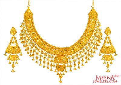 22Kt Gold Necklace Earring Set ( 22 Kt Gold Sets )