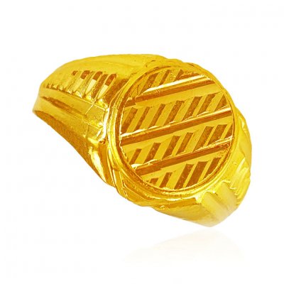 22K Yellow Gold Mens Ring ( Mens Gold Ring )