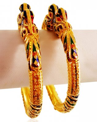 22K Gold Peacock Designer Kada(2pc) ( Kadas )