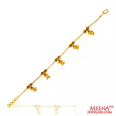 22KT Gold Meenakari Girls Bracelet ( Ladies Bracelets )