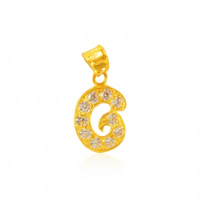 22Kt Gold Pendant with Initial(G) ( Initial Pendants )