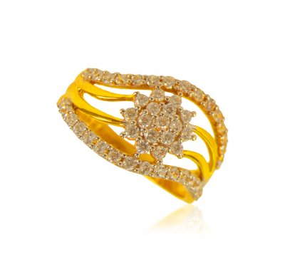 22 Kt Gold  Designer Signity Ring ( Ladies Signity Rings )