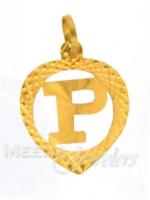 22Kt Gold Initial Pendant ( Initial Pendants )