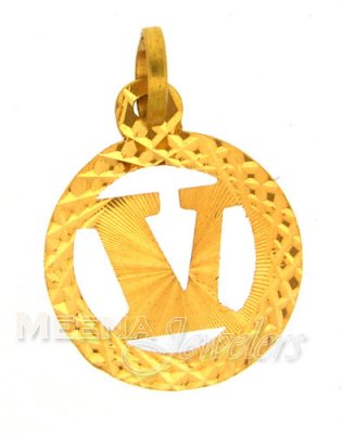 22Kt Gold Initial Pendant ( Initial Pendants )