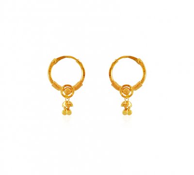 Gold Hoops with dangling ( Hoop Earrings )