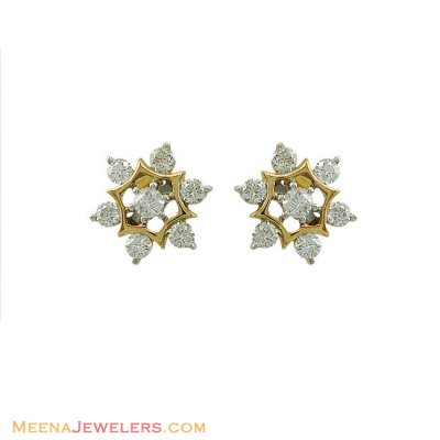 18kt Genuine Diamond Earrings ( Diamond Earrings )