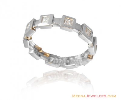 18K Fancy Mens Diamond Studded Band ( Diamond Rings )