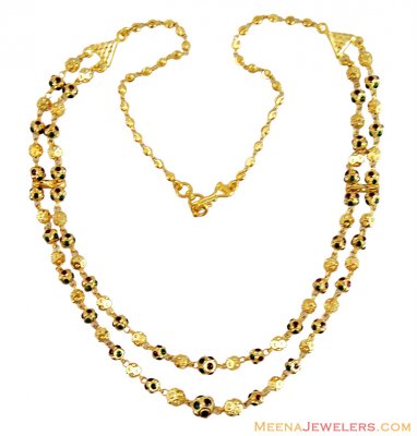 Fancy 2 Layered Meena Balls Chain  ( 22Kt Gold Fancy Chains )