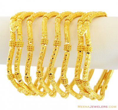 Indian Gold Bangles Set 22K ( Set of Bangles )