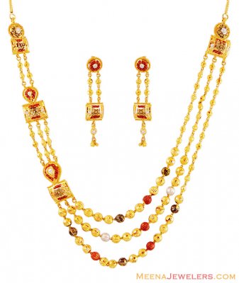 Exclusive 22k Layered Necklace Set ( 22 Kt Gold Sets )