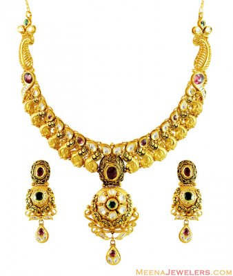 Stunning 22k Gold Antique Set ( Antique Necklace Sets )