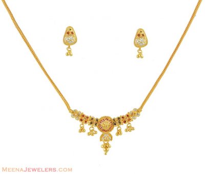 Gold Fancy Necklace Set ( Light Sets )