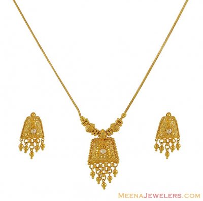 Gold Fancy Necklace Set ( Light Sets )