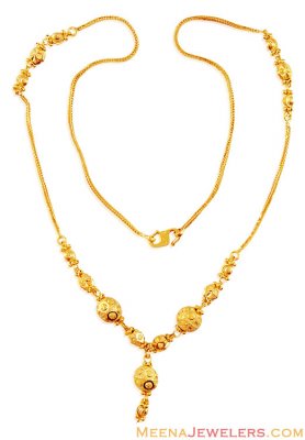 Fancy 21K Gold Balls Chain ( 22Kt Gold Fancy Chains )