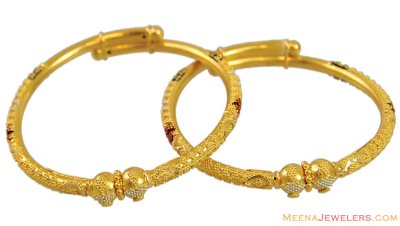 22K Tricolor Baby Bangles (2 Pcs) ( Baby Bangles )