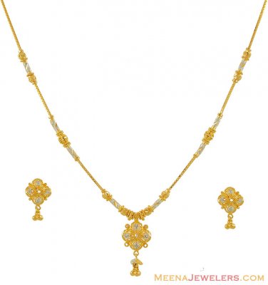 Two Tone Light Necklace Set(22k) ( Light Sets )