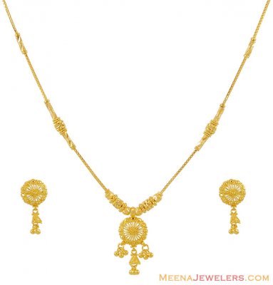 22K Yellow Gold Necklace Set ( Light Sets )