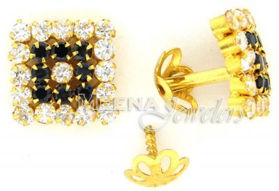 22 Kt Gold CZ Earrings ( 22 Kt Gold Tops )