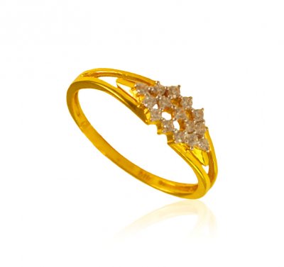 22KT Gold Signity Stone Ring ( Ladies Signity Rings )