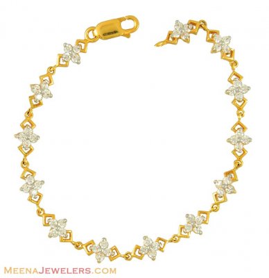 Indian Gold Bracelet (CZ studded) ( Ladies Bracelets )