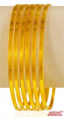 22 Karat Gold Bangles (6 PC) ( Set of Bangles )