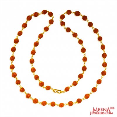 22 Kt Gold Rudraksh Mala 24In ( Men`s Gold Chains )