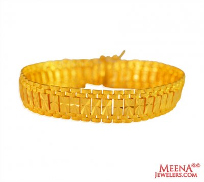 22K Gold Wide Bracelet ( Men`s Bracelets )