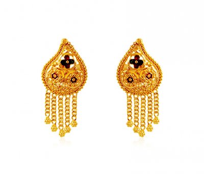 Filigree Gold Earrings ( 22 Kt Gold Tops )