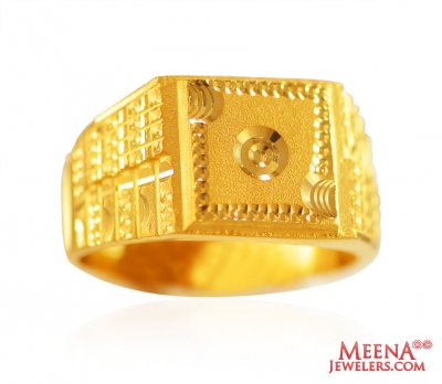 Indian Gold Fancy Ring ( Mens Gold Ring )