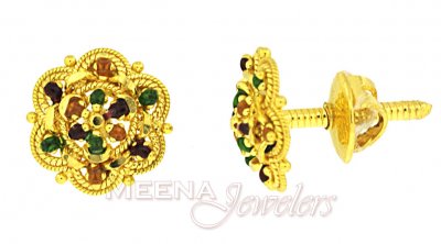 22Kt Gold Tops earring ( 22 Kt Gold Tops )