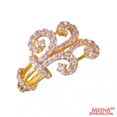 22Kt Gold and CZ Designer Ring ( Ladies Signity Rings )