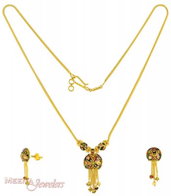 22K Gold Necklace Set ( Gold Designer Sets )