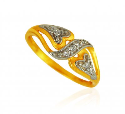 22Karat Gold CZ Studded Ring ( Ladies Signity Rings )