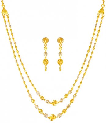 22K Gold Two Tone Layered Set  ( Light Sets )