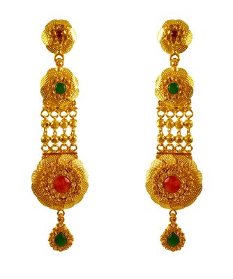 22KT Gold Filigree Earrings ( Long Earrings )