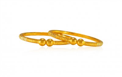 22kt Gold Fancy Baby Bangle (2 Pcs) ( Baby Bangles )