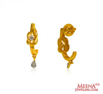 Gold Earring with Signity Stone ( Signity Earrings )